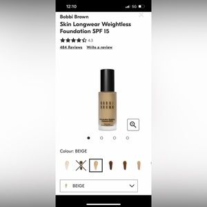 Full Bobbi Brown Beige foundation